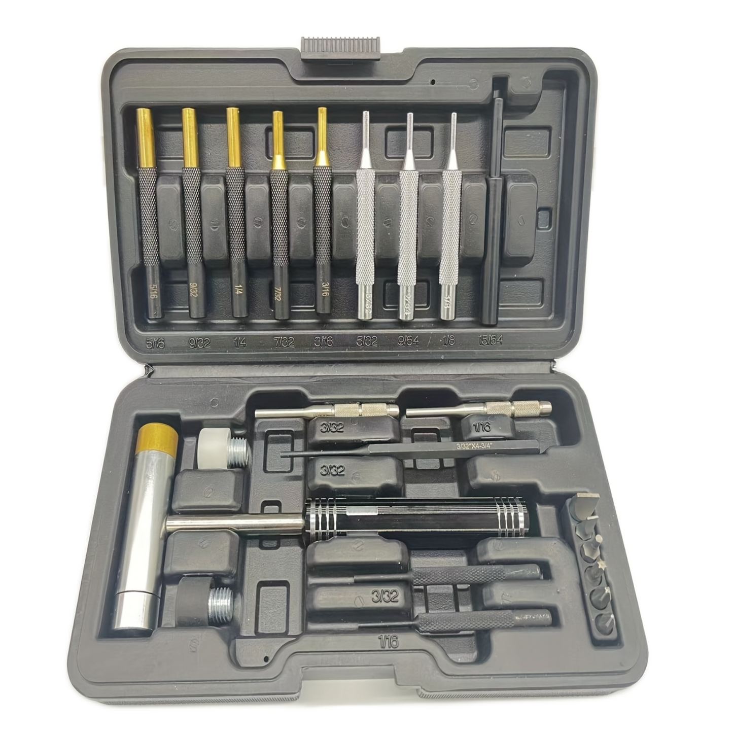 Punch kit, punch tool, roll pin punch kit for hunting and shotting without workbench