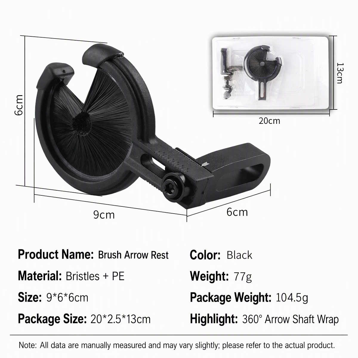 Archery Brush Arrow Rest 360° Full Capture Whisker Biscuit Arrow Rest for Compound Bows