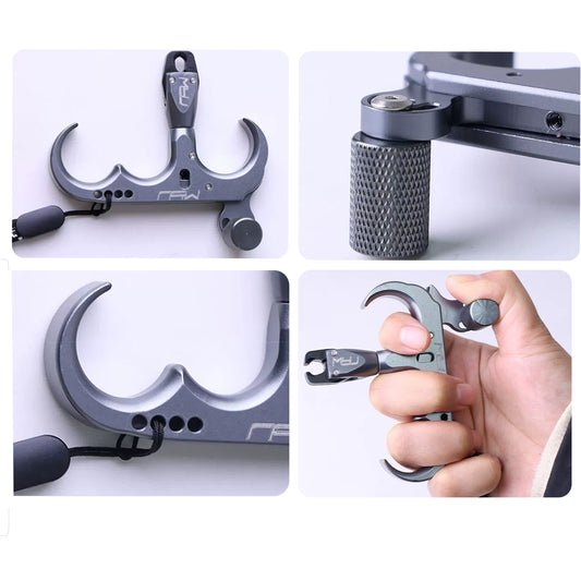 3-Finger Archery Thumb Release Aid 360° Rotating Head for Compound Bows
