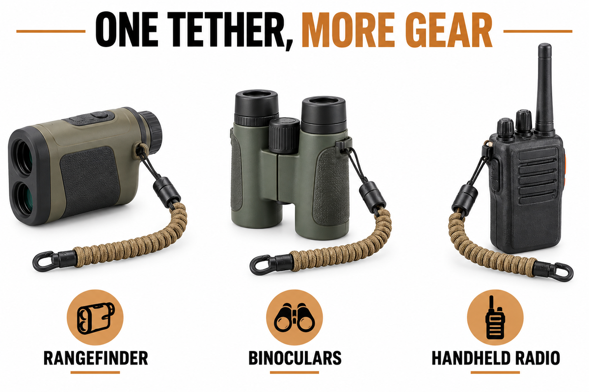 Elastic Coiled Rangefinder Tether with Swivel Clip Anti Loss Gear Lanyard