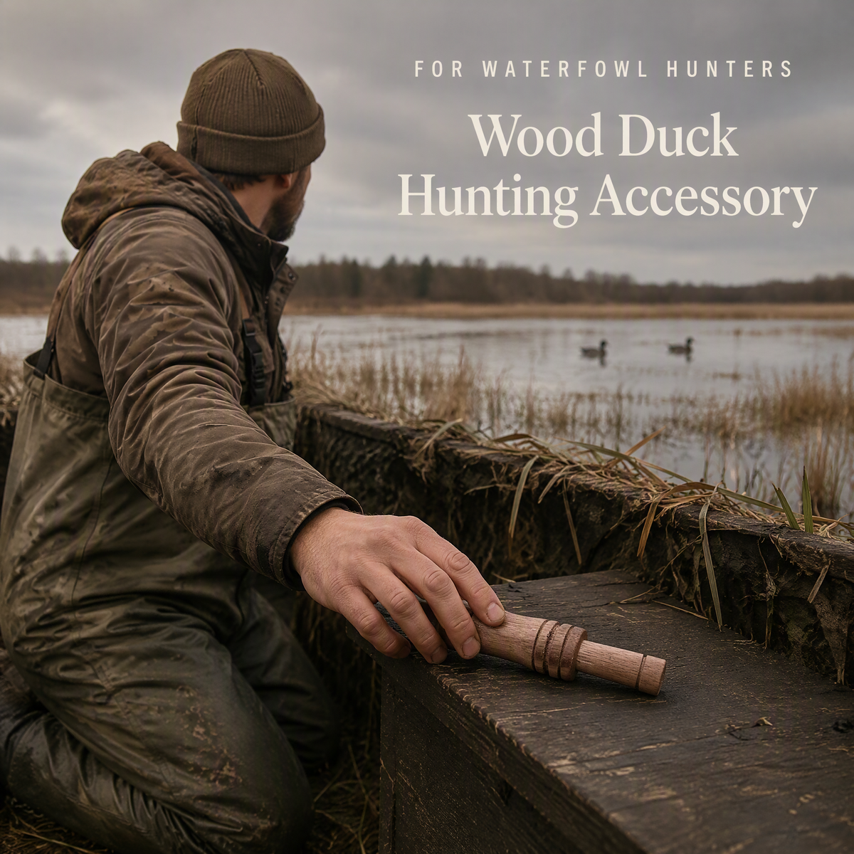 Wooden Duck Call Whistle Natural Wood Mallard Hunting Call