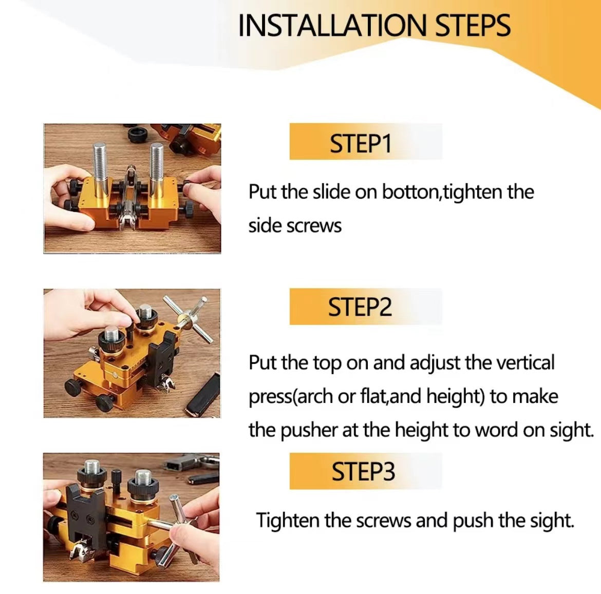 Sight Pusher Tool with Heavy-Duty Construction Rear Sight Tool