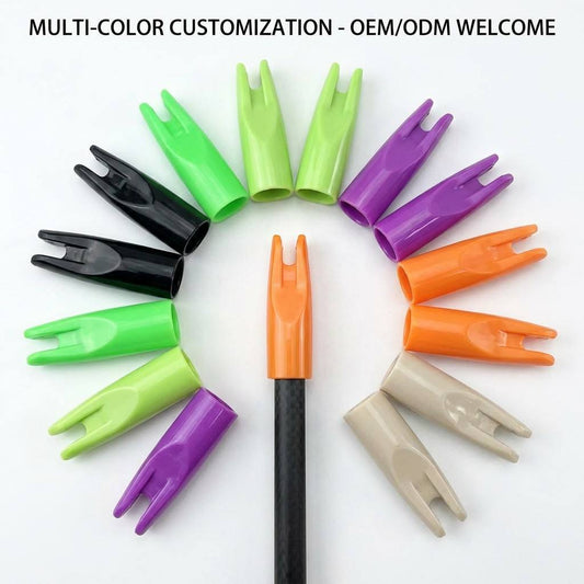 12Pcs 7mm Plastic Arrow Nocks Colorful Replacement Nocks for Archery Arrow Shafts