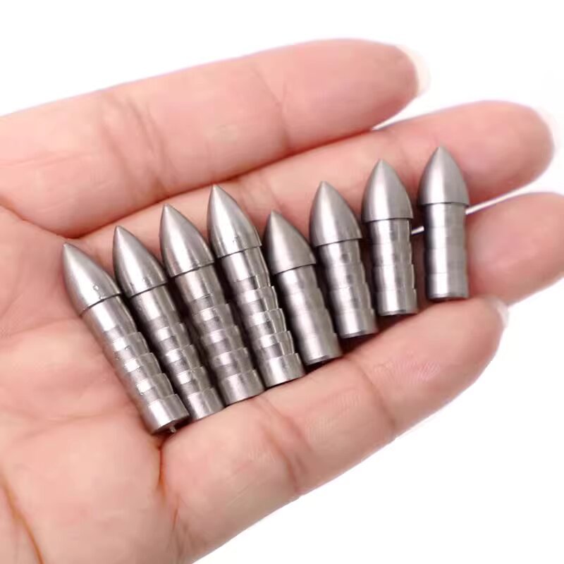 12Pcs 6.2mm Bullet Arrow Points 80/100 Grain Metal Target Arrow Tips for Archery Practice