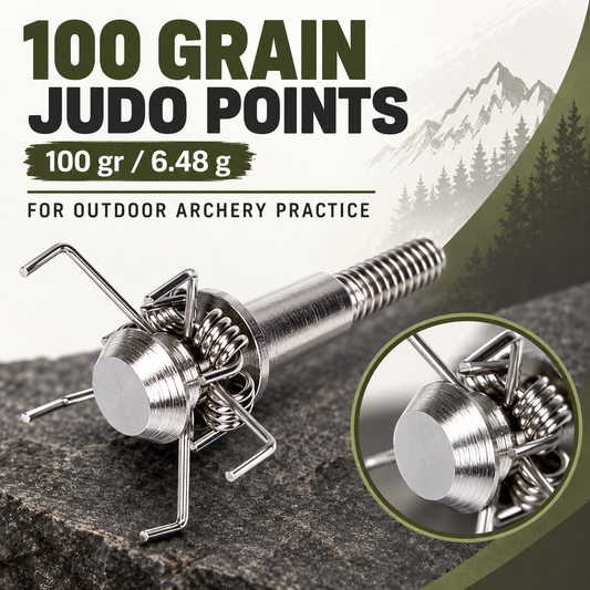100 Grain 3 per box Judo Arrow Points with Spring Arms 4mm Screw In Tips