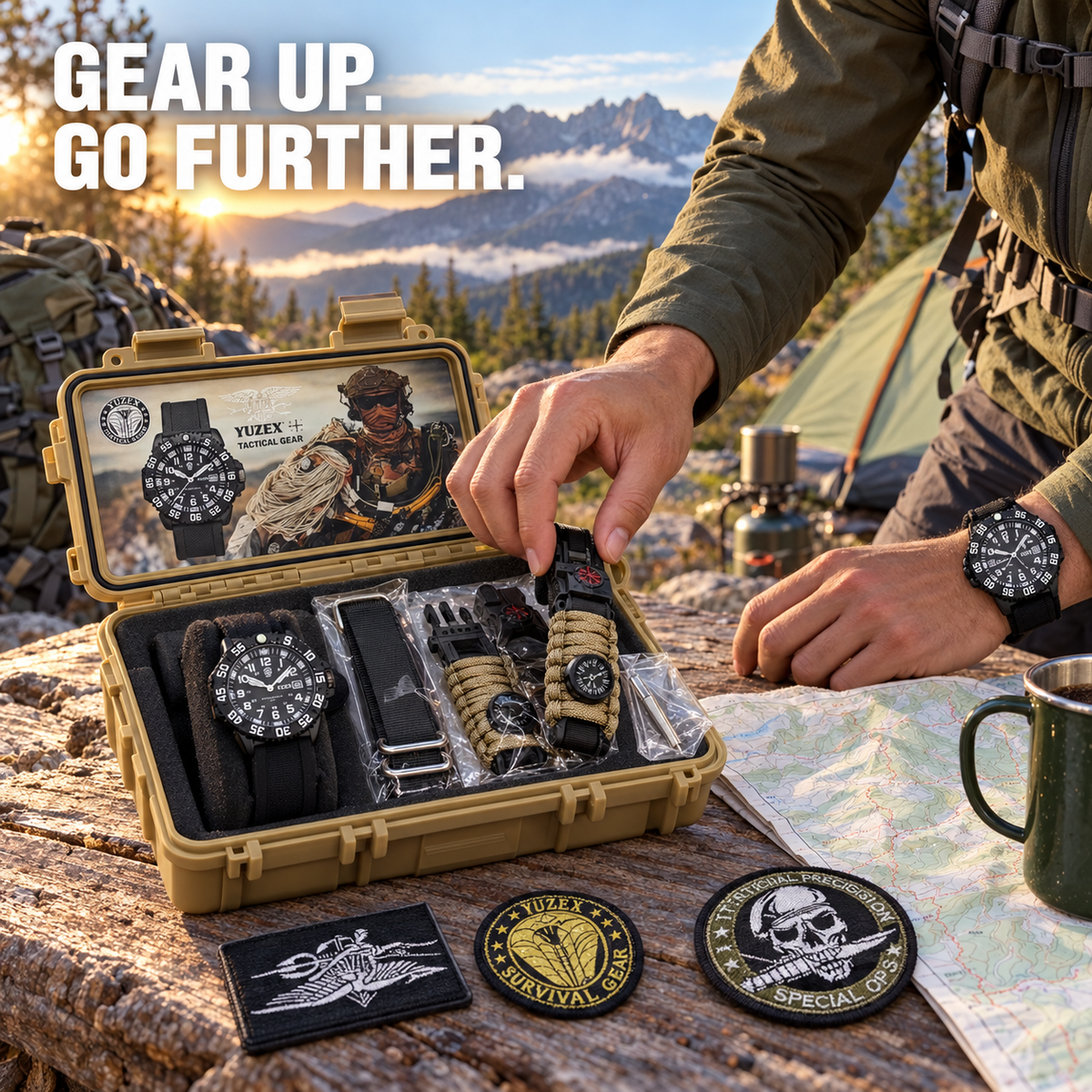 Outdoor Adventure Gift Set with Watch Compass Survival Accessories