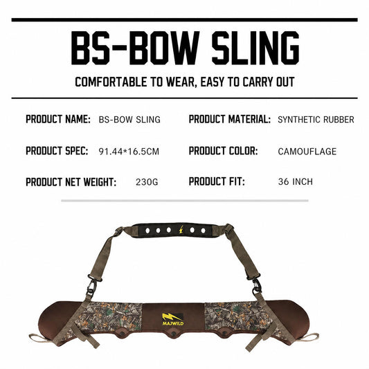 Adjustable Compound Bow Sling with Cam Covers and Carry Strap