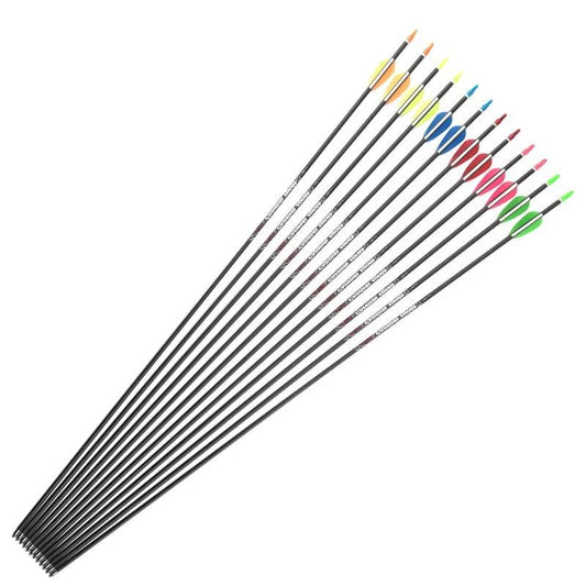 12Pcs Carbon Arrow Shafts Spine 700 Archery Raw Shafts for Recurve Compound Bow Target Shooting