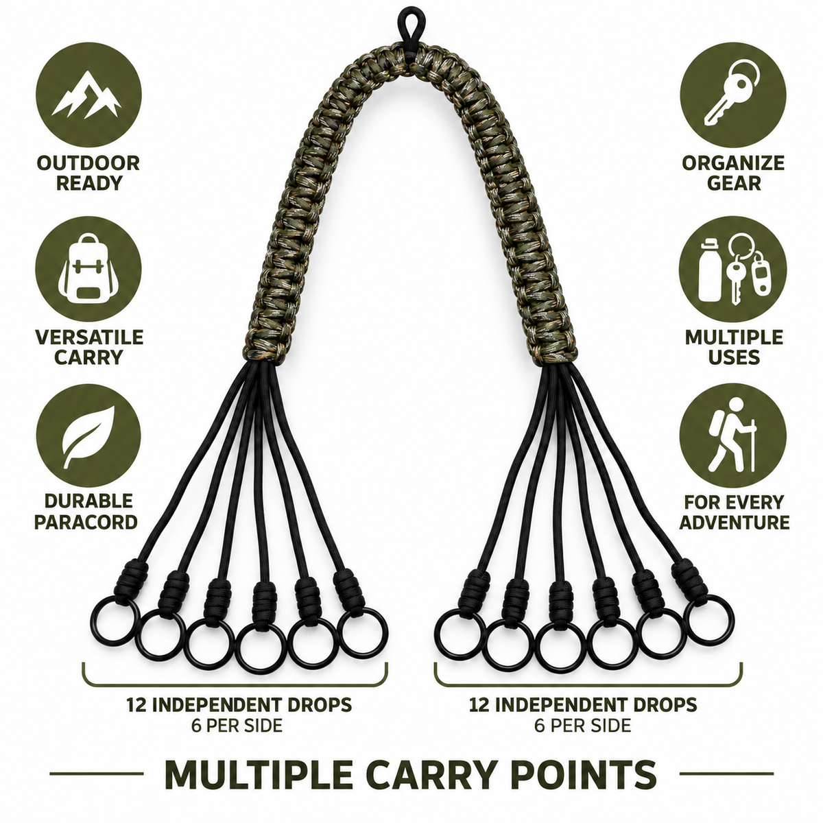 12 Ring Duck Game Carrier Braided Nylon Waterfowl Hunting Strap