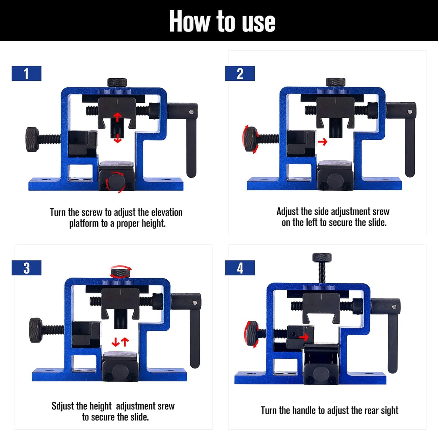 Sight Tool with Heavy-Duty Construction Universal Rear Sight Tool
