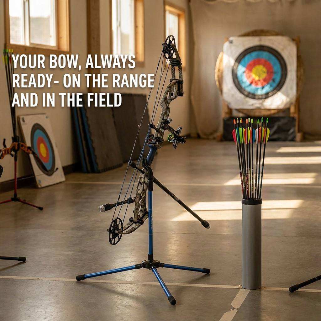 Foldable Archery Bow Stand Portable Tripod Holder for Compound Recurve Bows