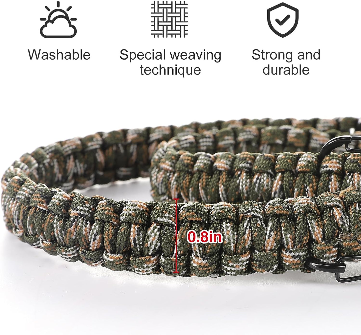 Duck Call Lanyard - 12 Loops Duck Whistle Hunting Accessories with 10 Removable Loops, Woven Goose Call Carry Lanyard, Predator Gear for Outdoor Hunt - Camo Without Duck Call
