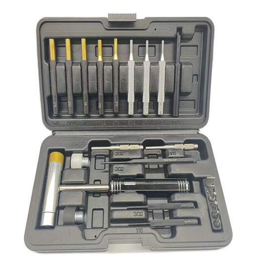 Punch kit, punch tool, roll pin punch kit for hunting and shotting without workbench