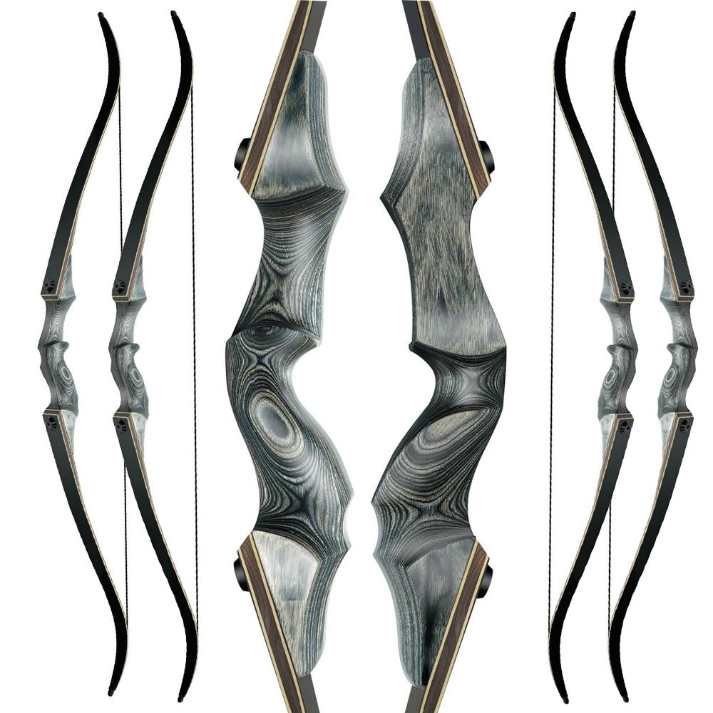 60 Inch Traditional Takedown Recurve Bow Wooden Riser 25 to 60 LBS