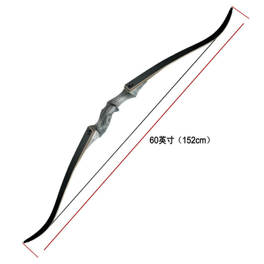 60 Inch Traditional Takedown Recurve Bow Wooden Riser 25 to 60 LBS