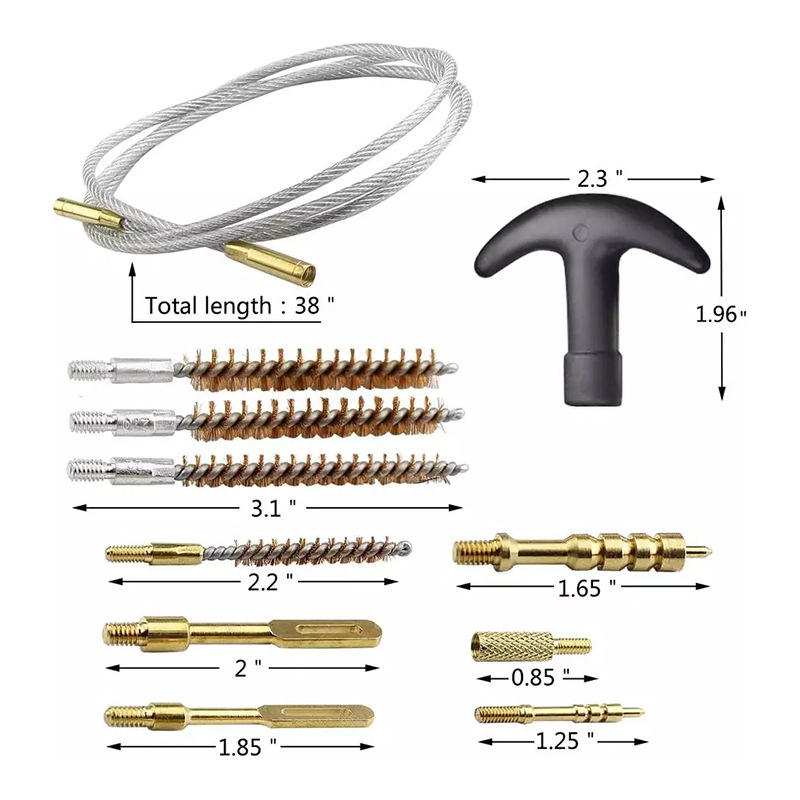 14 Piece Portable Gun Cleaning Kit with Brushes and Zippered Storage Case
