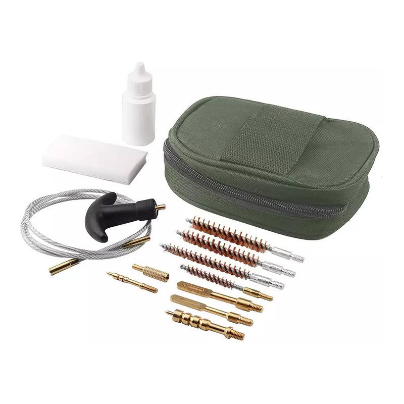 14 Piece Portable Gun Cleaning Kit with Brushes and Zippered Storage Case
