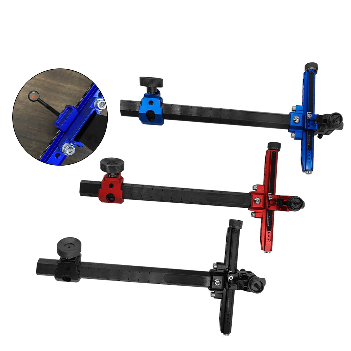 Recurve Bow Sight Micro Adjustable Archery Sight with Carbon Fiber Extension Bar