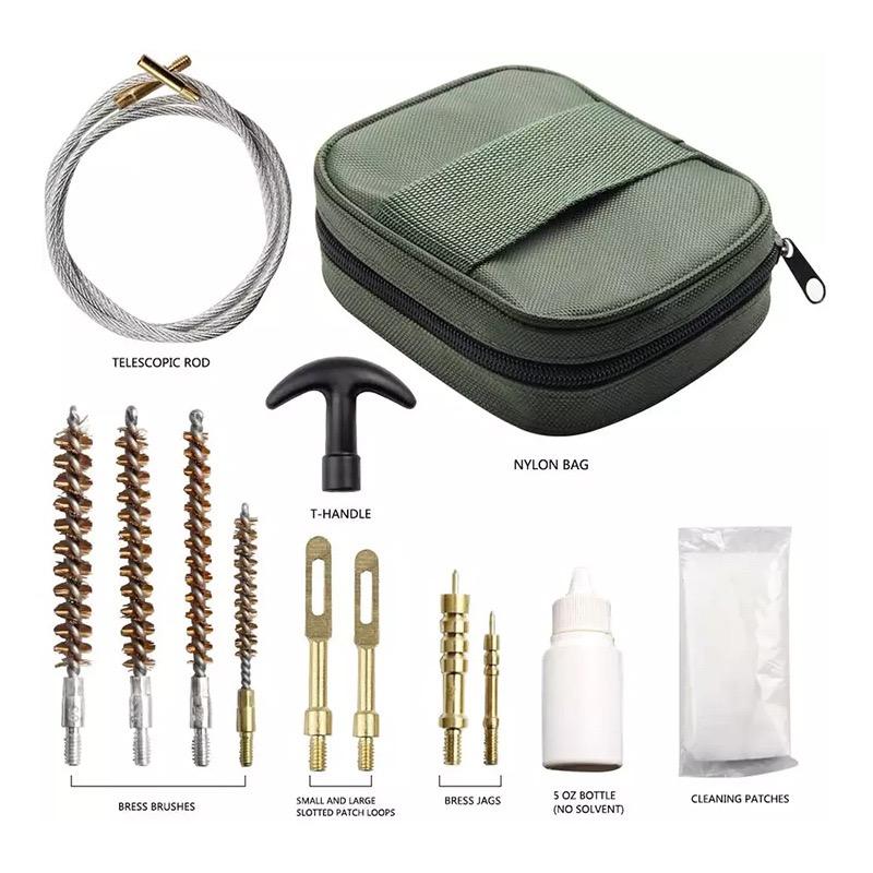14 Piece Portable Gun Cleaning Kit with Brushes and Zippered Storage Case