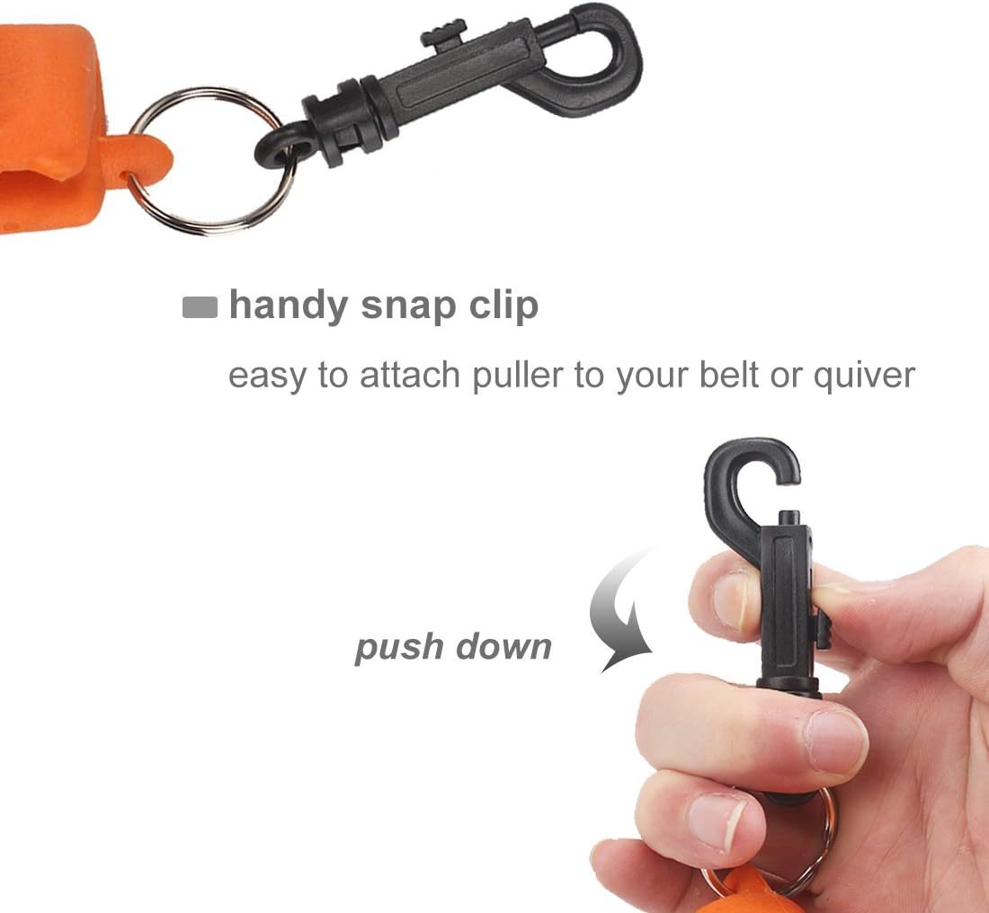 Archery Arrow Puller Non Slip Rubber Arrow Remover with Quick Release Clip