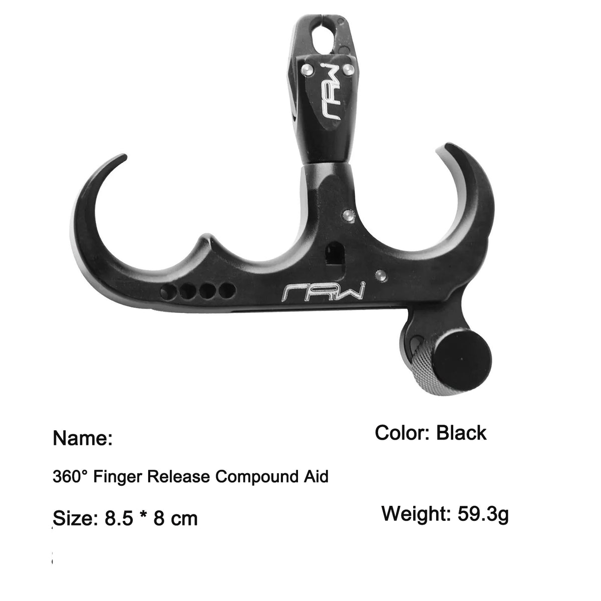 3-Finger Archery Thumb Release Aid 360° Rotating Head for Compound Bows