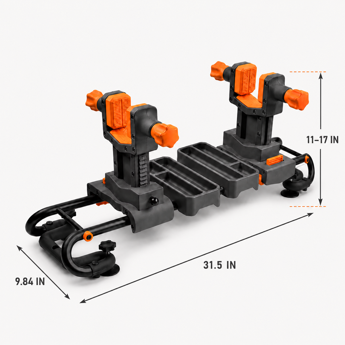 Adjustable Dual-Station Cleaning Vise with Protective Pads Stable Base