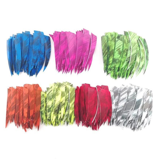 12Pcs 4 Inch Turkey Feather Fletching Natural Camouflage Arrow Feathers for DIY Archery