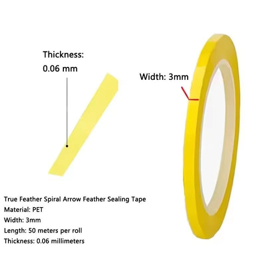 Archery Spin Wing Fletching Tape 3mm Double Sided Adhesive Tape for Arrow Vanes