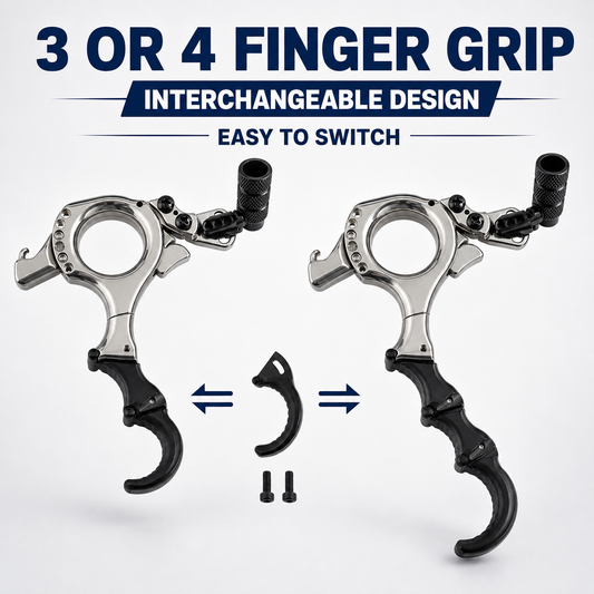 Archery Thumb Release Aid 3 or 4 Finger Convertible Grip for Compound Bows