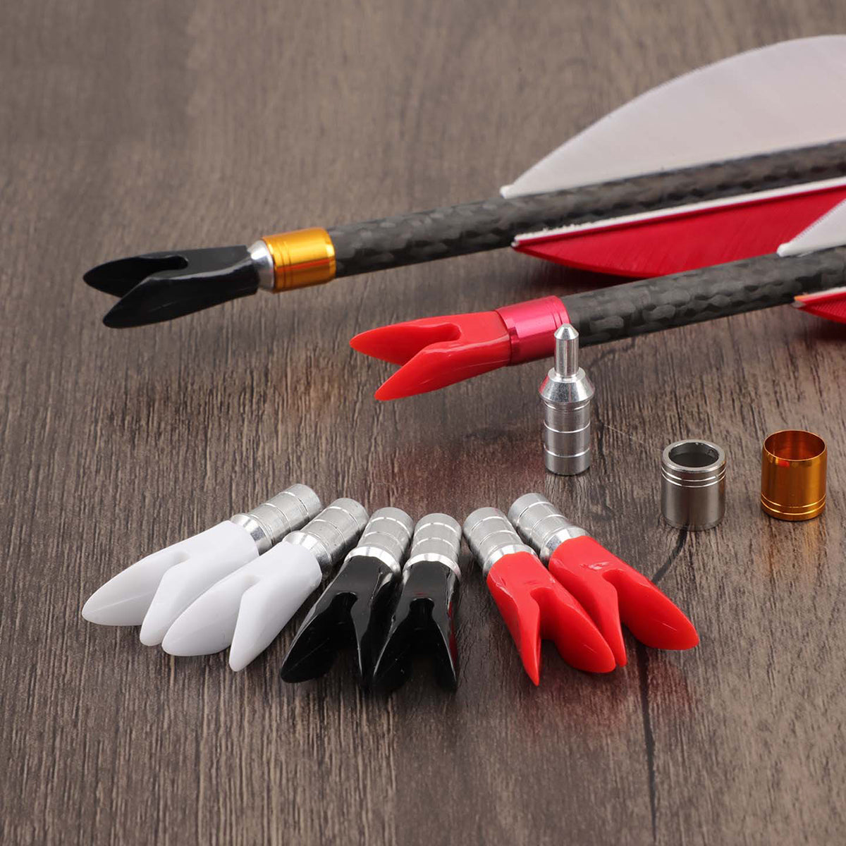 12Pcs 6.2mm Archery Pin Nocks 23mm Plastic Replacement Arrow Nocks for DIY Arrow Making