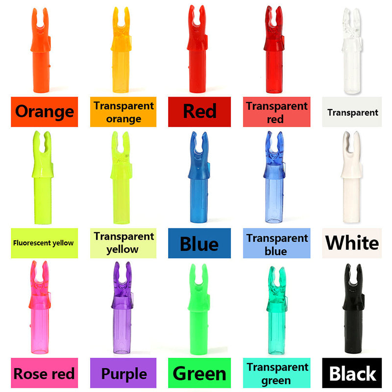 12Pcs 6.2mm Insert Arrow Nocks Colorful Plastic Replacement Nocks for Archery Arrow Shafts