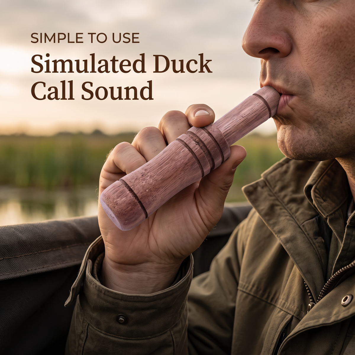 Wooden Duck Call Whistle Natural Wood Mallard Hunting Call