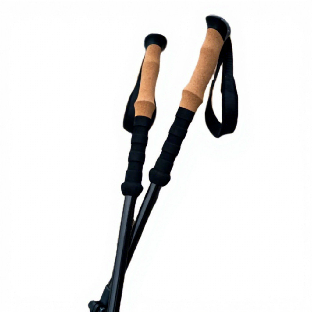 T700 Carbon Fiber Trekking Poles Ultralight 5 Section Folding Hiking Poles with Quick Lock 2 Pack