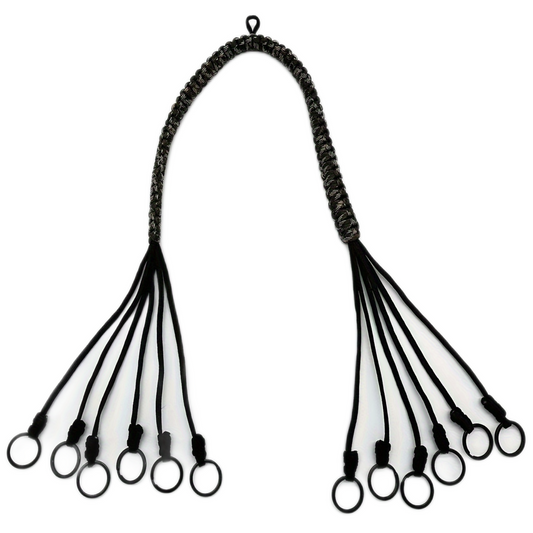 Outdoor trophy hunting lanyard, high-quality material lanyard with 12 high-quality metal rings, outdoor woven duck lanyard