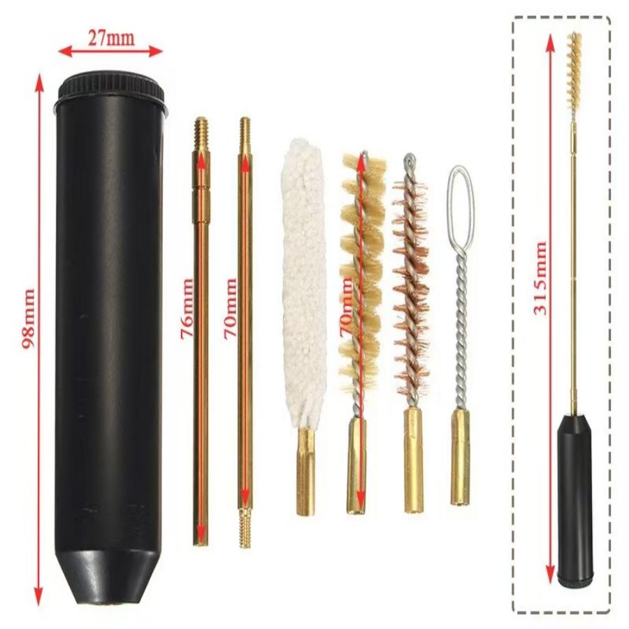 7in1 Multifunctional Portable Heavy-Duty Cleaning Set With Brass Bristles, Suitable for 9mm. 38mm. 357mm - PP material, Suitable for Outdoor and Fishing Accessories