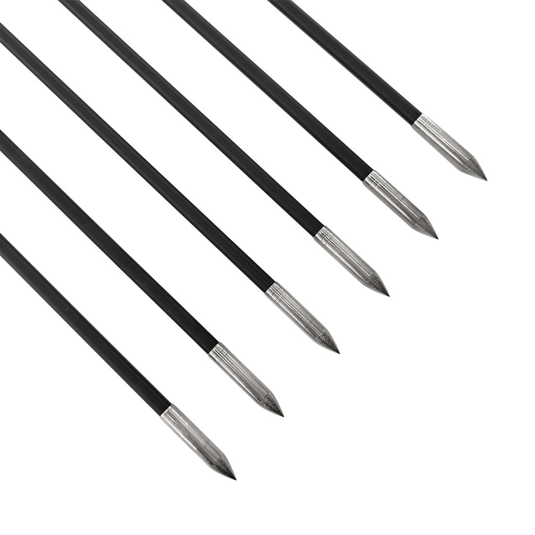 12pcs 31.5 Inch Carbon Composite Arrows 4.2mm ID with Steel Tips Plastic Vanes
