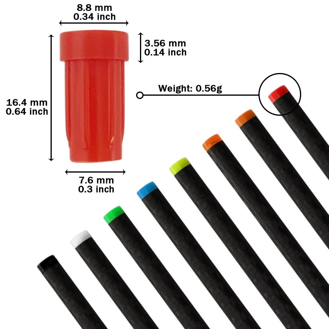 12Pcs Flat Crossbow Bolt Nocks Colorful Plastic Replacement Arrow Nocks for 7.6mm ID 8.8mm OD Shafts