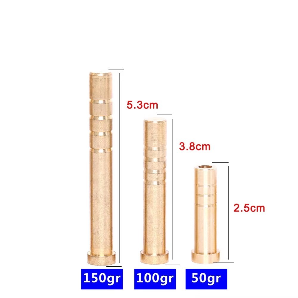 6Pcs Brass Arrow Inserts 37–250 Grain Weighted Arrow Shaft Inserts for Archery Arrows
