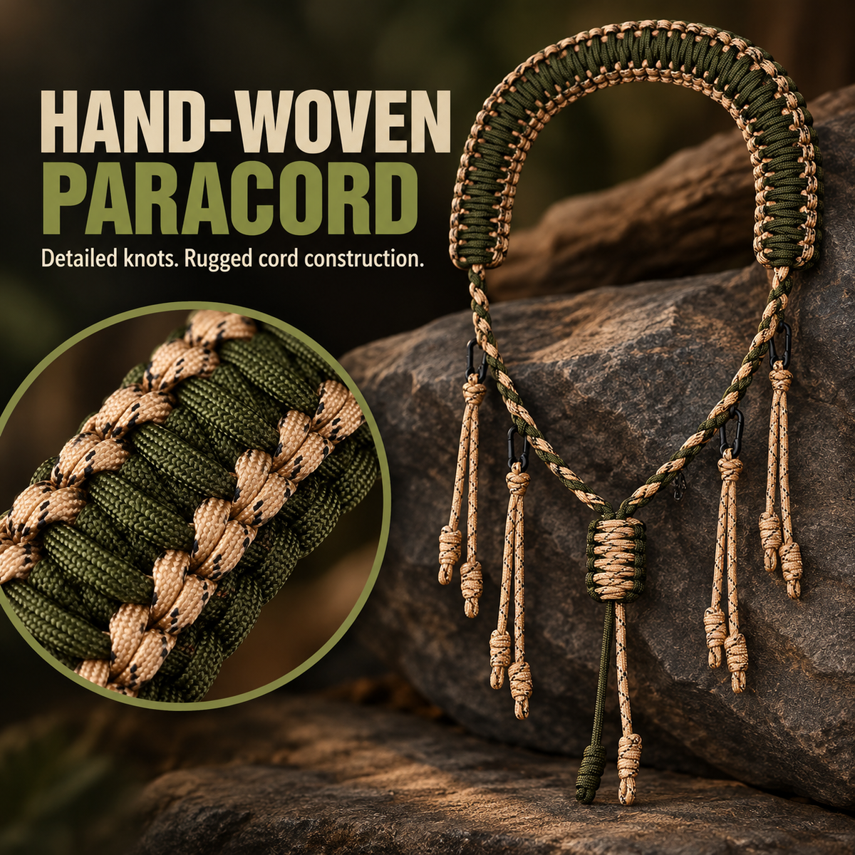 5 Loop Pigeon Call Lanyard Hand Braided 550 Paracord Call Holder