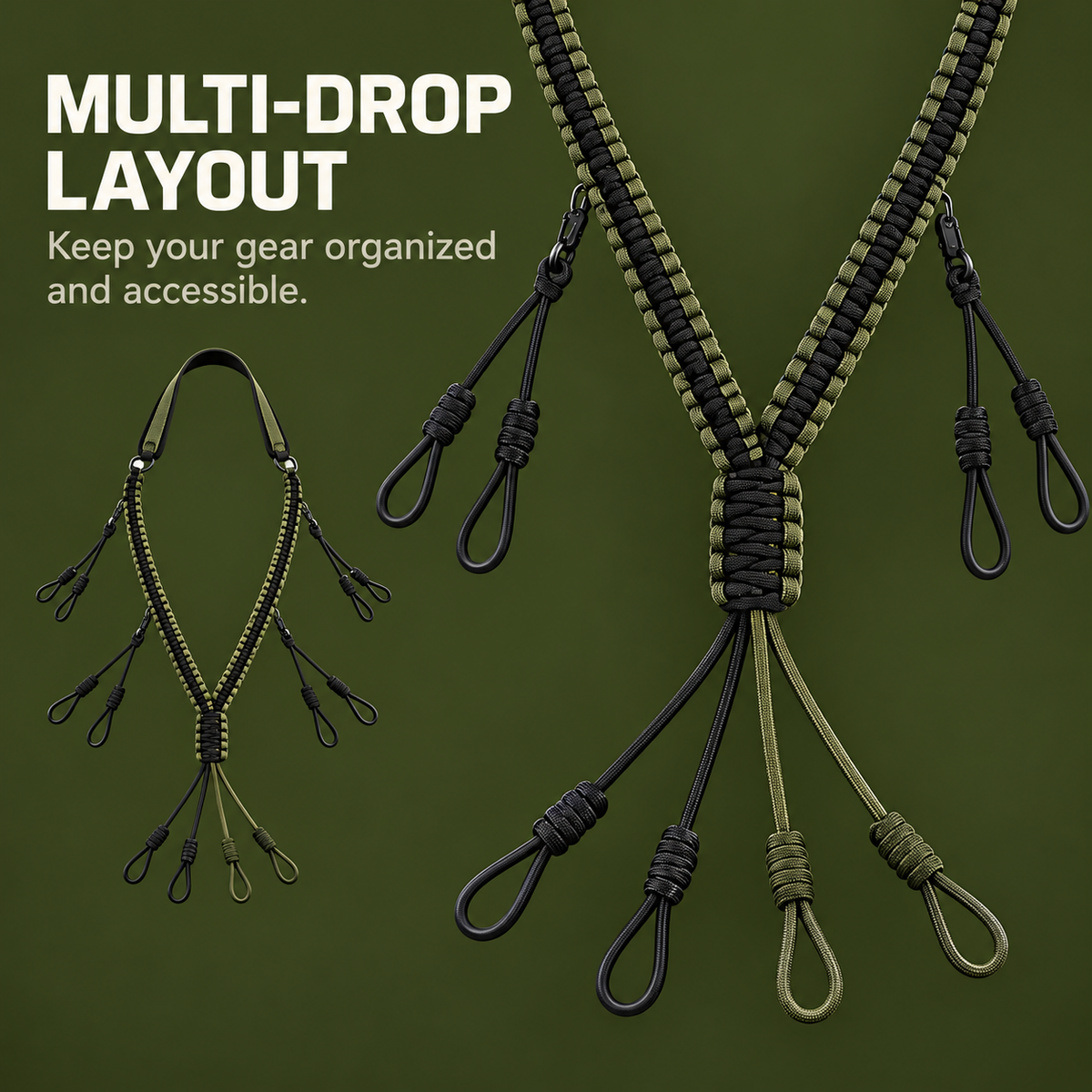 Hand Woven Duck Call Lanyard 12 Call Holder with Comfortable Neck Strap
