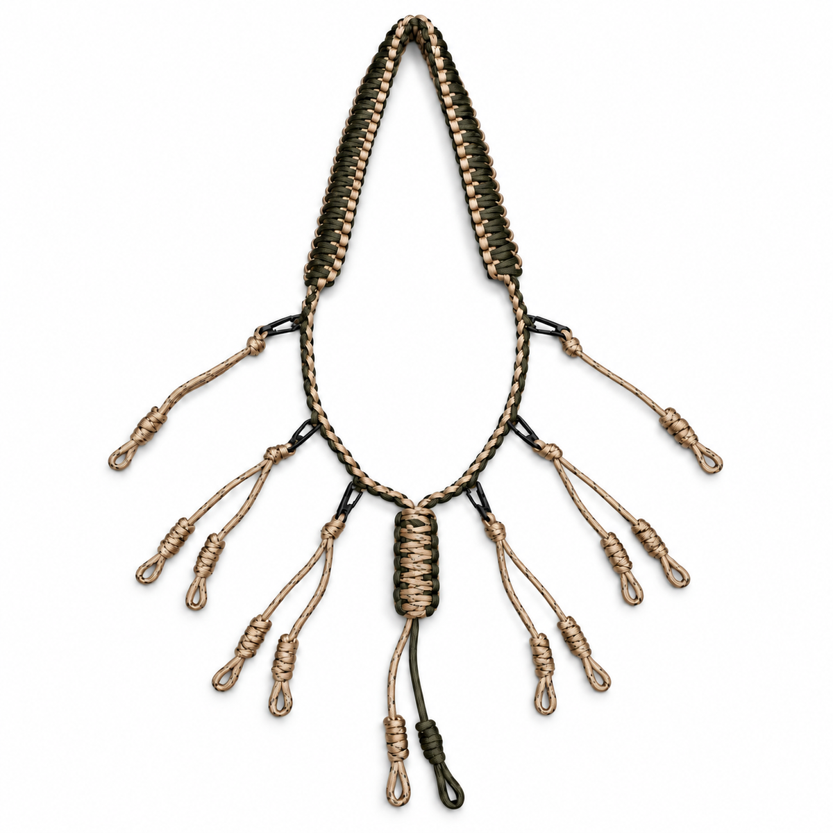 Braided Nylon Duck Call Lanyard with Adjustable Neck Strap Multiple Loops