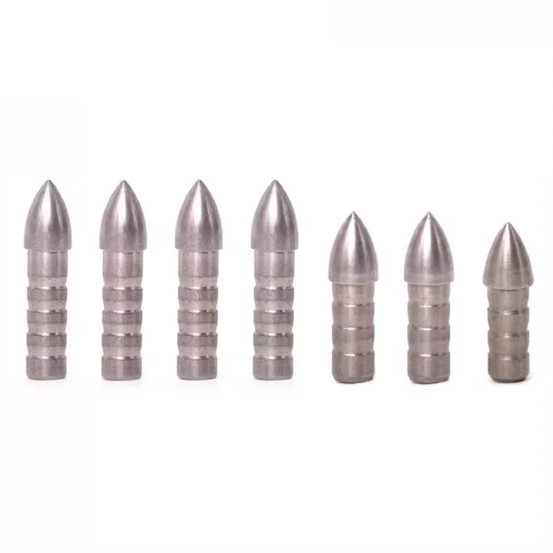 12Pcs 6.2mm Bullet Arrow Points 80/100 Grain Metal Target Arrow Tips for Archery Practice