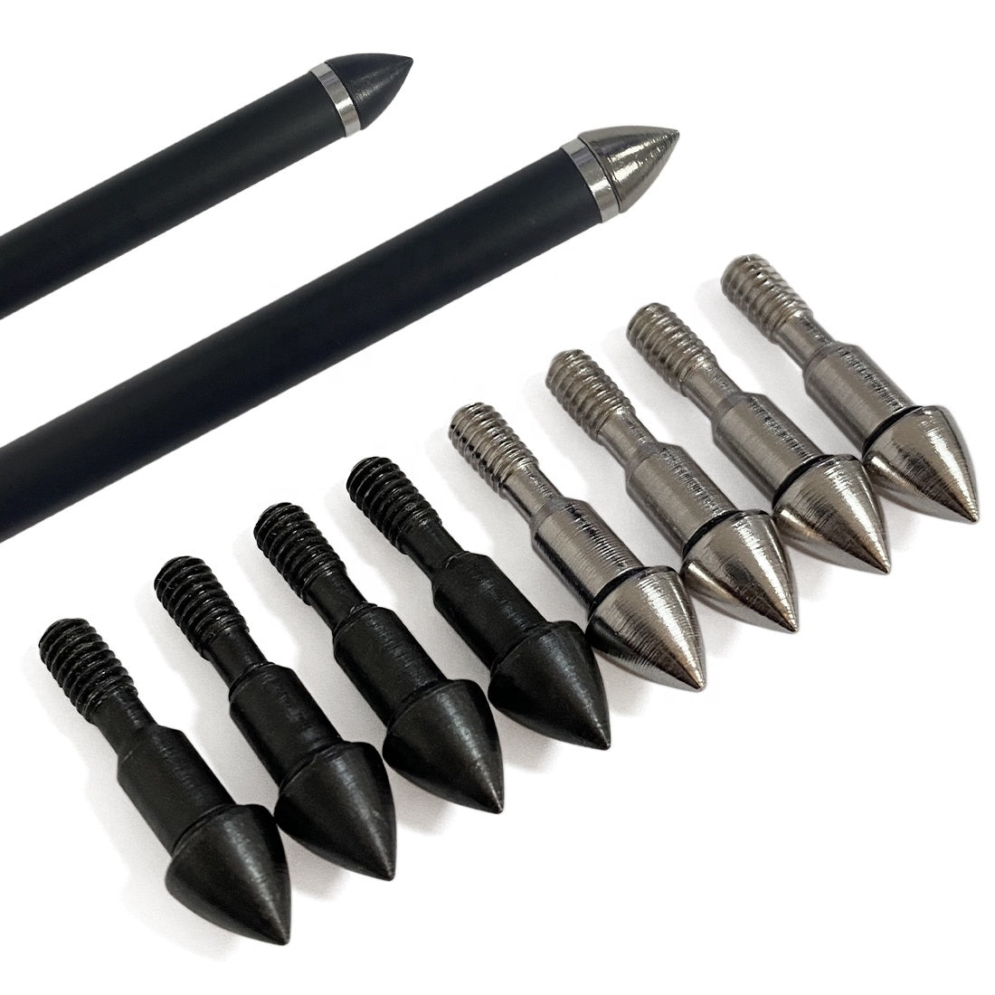 12Pcs Steel Target Arrow Points 100/125/150/200/300 Grain Archery Field Tips for Arrow Building