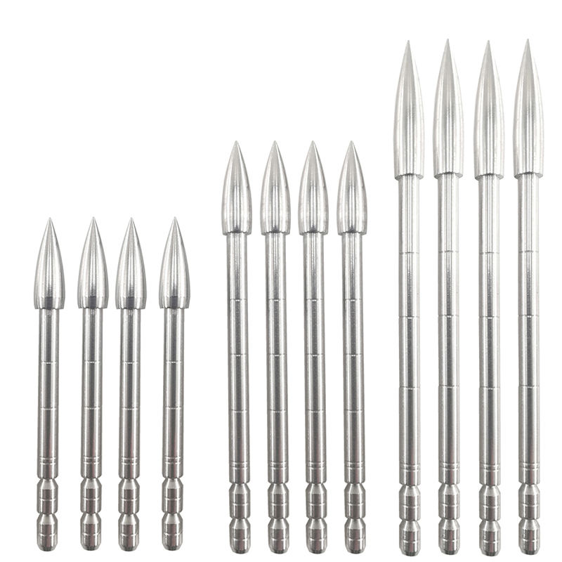 12Pcs 4.2mm Steel Target Arrow Points 80/100/120/150/200 Grain Archery Practice Tips