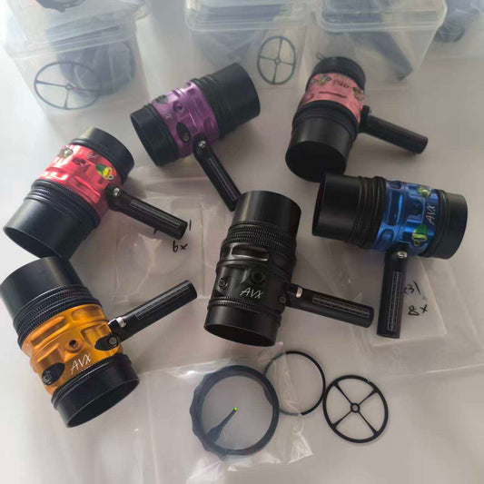 Compound Bow Sight Scope with 6X/8X Lens and Fiber Optic Pin