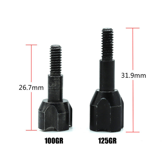 12Pcs 100/125 Grain Steel Arrow Hammer Points Black Blunt Archery Arrow Tips