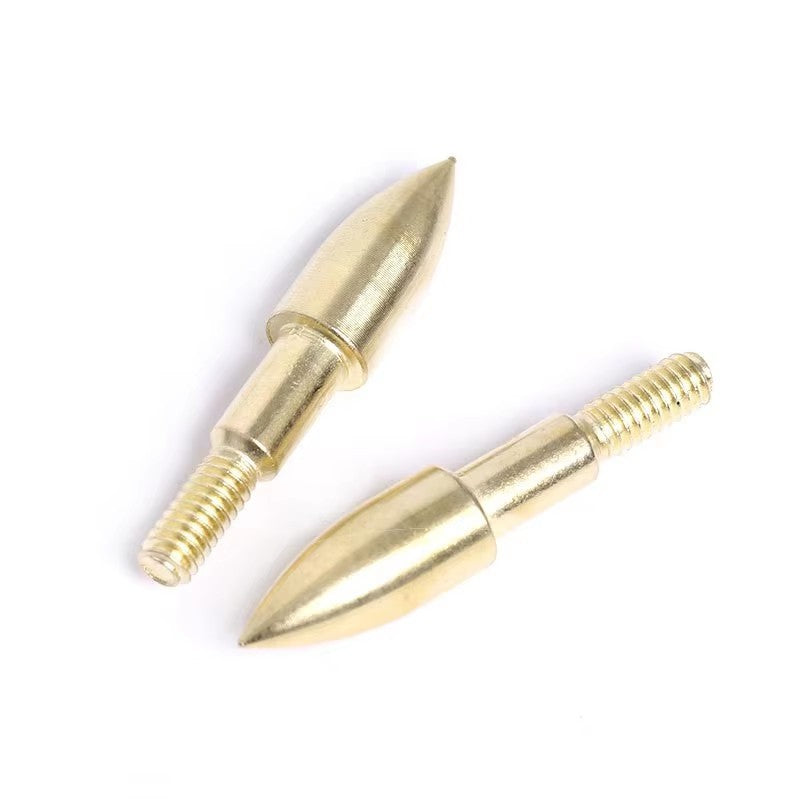 12Pcs Gold Target Arrow Points 75/100 Grain Metal Arrow Tips for 6.2mm ID Archery Shafts