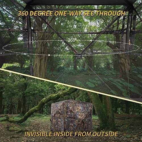 Pop Up Hunting Blind Tent with 270 or 360 Degree View Portable Camo Shelter for 2 to 3 People