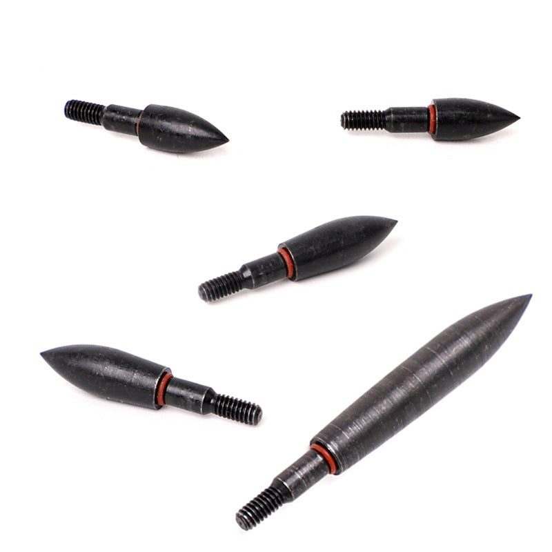 12Pcs Steel Target Arrow Points 100–350 Grain Metal Field Tips for 6.2mm ID Archery Arrow Shafts