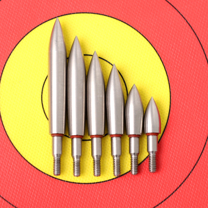 12Pcs Steel Target Arrow Points 100–350 Grain Metal Field Tips for 6.2mm ID Archery Arrow Shafts